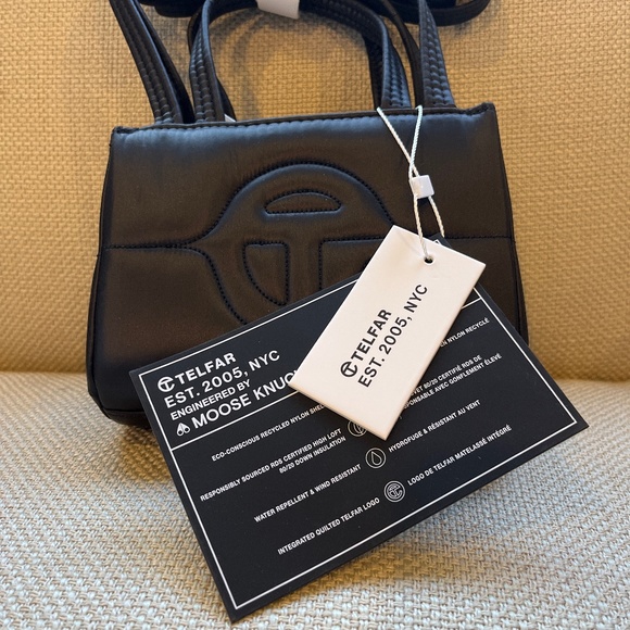 Brand New, Sold Out, Telfar X Moose Knuckles Small Black Puff Shopper - Picture 1 of 6